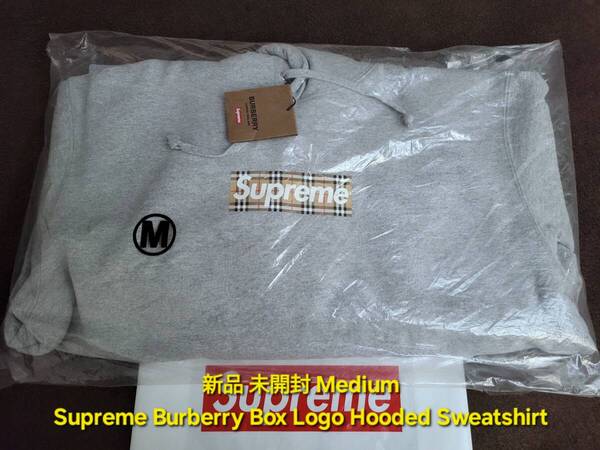 新品 未開封 Supreme Burberry Box Logo Hooded Sweatshirt シュプリーム バーバリー ボックス ロゴ フーデッド スウェットシャツ パーカー