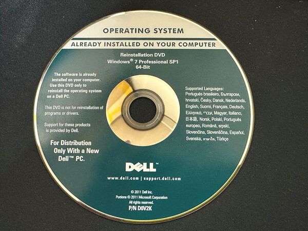 DELLデル OS Windows 7 Pro 64bit Operating System win10 DVD インストール リカバリ DVDインスト-ルメディア 日本語等のマルチ言語 1