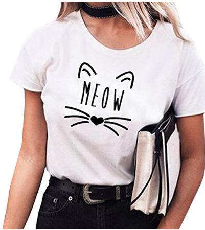 Tシャツ レディース 半袖 猫柄 綿100% イラスト シンプル ネコ ねこ ト