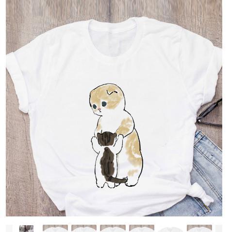 Tシャツ レディース 半袖 猫柄 綿100% イラスト シンプル ネコ ねこ ト