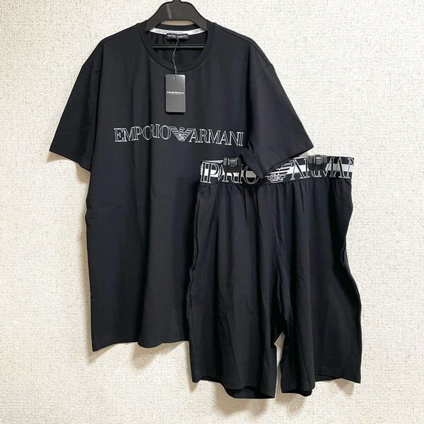 E 新品 エンポリオ アルマーニ ルームウェア 半袖Tシャツ ショートパンツ 上下セット Lサイズ パジャマ アンダーウェア ハーフパンツ