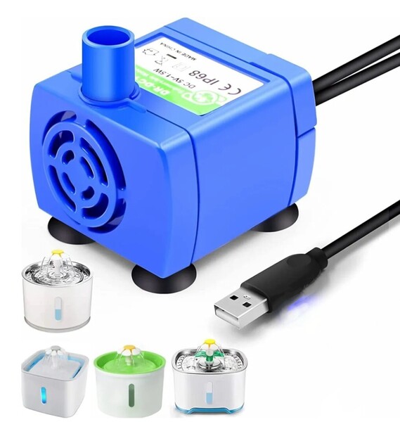 All4Pets猫 水飲み器 ポンプ ペット給水器ポンプ 猫自動給水器 フラワーファウンテン 猫 給水器 ポンプ h24
