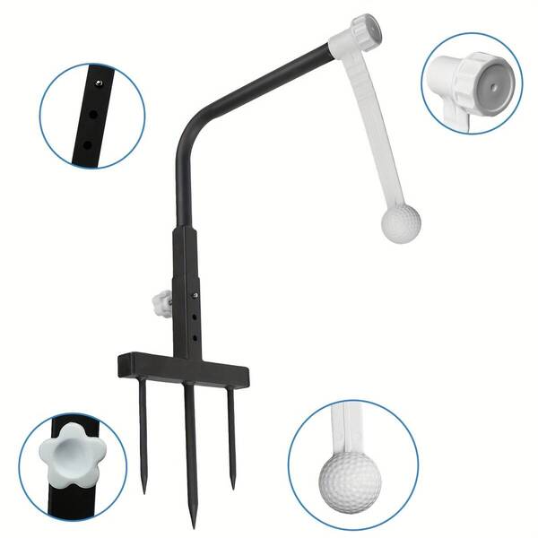 ゴルフスイングトレーナー - 高さ調整機能と交換用ボール付きの耐久性鉄製練習補助具、初心者からプロまで完璧