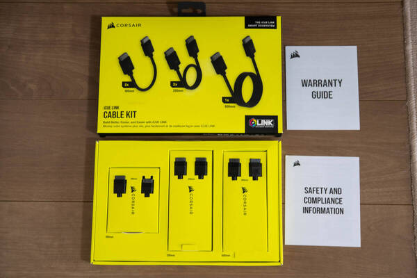CORSAIR iCUE LINK Cable Kit CL-9011118-WW コルセア ケーブルキット 両端ストレート配線 合計5本セット 【未使用品】