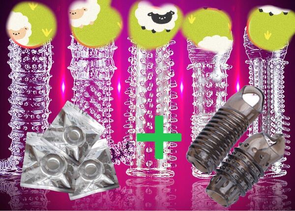 七個セットおまけコックリング三個 コックリング早漏改善スリーブ つぶつぶコンドーム 厚口シリコン ペニスリング 股間増大 早漏防止
