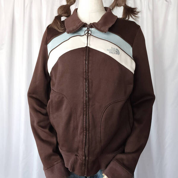 used WOMENS Mサイズ THE NORTH FACE ザノースフェイス ジャージ 茶(ブラウン)系 トラックトップ トラックジャケット 長袖 ジップ 古着