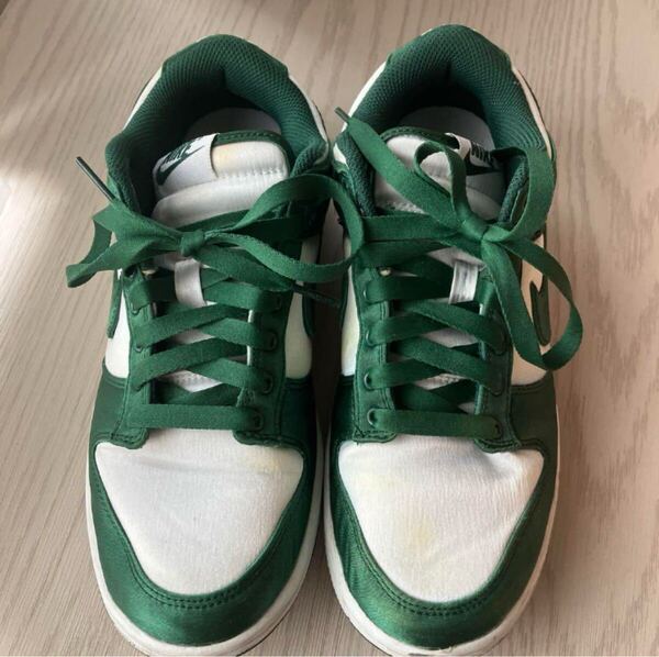 NIKEナイキ24.5 ダンク ローW DUNK LOW DX5931-100緑 グリーン ホワイト