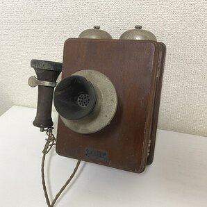 送料無料■昭和レトロ アンティーク 電話 電気通信省 札幌電気通信工作工場 電話機 壁掛け