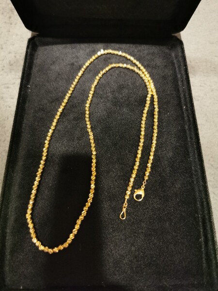 ダイヤカット ミラーボール ネックレス 3mm幅 18金 55cm ゴールド 定価333960円