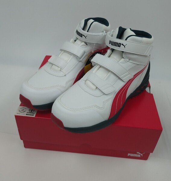 PUMA SAFETY JAPAN ATHLETIC RIDE2.0 MID ホワイト&レッド 強化合成樹脂先芯入 27.0cm 新品未使用・箱有