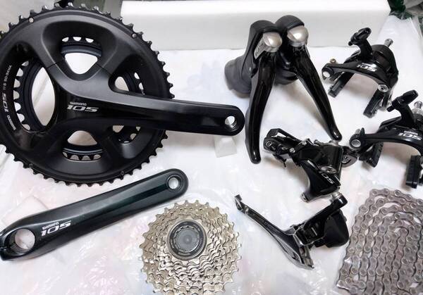 【美品】SHIMANO 105 5800 コンポーネント7点セット 2×11S クランク長165mm 機械式 リムブレーキ シマノ 送料無料