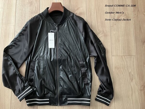 新品 定価1.6万円 COMME CA ISM コムサイズム メンズ フェイクレザージャケット ジャンパー ブルゾン ブラック Mサイズ