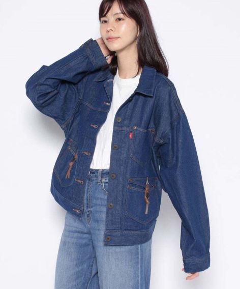 新品 未使用 定価1.5万 Levi's RED リーバイス レッド レディース Gジャン デニム ジャケット トラッカージャケット Lサイズ