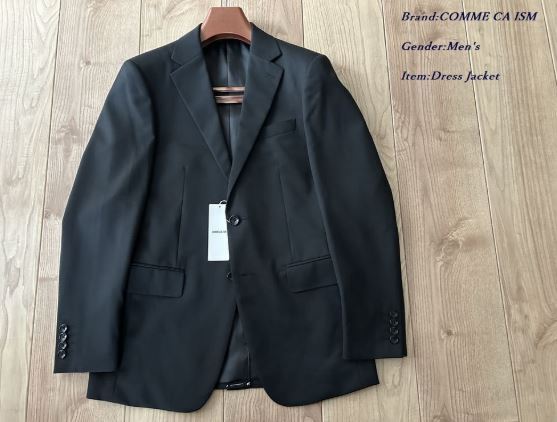 新品 定価2万円 COMME CA ISM コムサイズム メンズ W/Pギャバ ドレス スーツジャケット テーラードジャケット Mサイズ 黑
