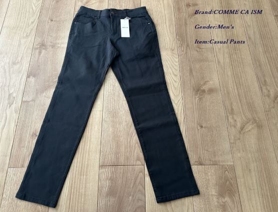 新品 未使用 COMME CA ISM コムサイズム メンズ 裏起毛 ストレッチ スキニーパンツ チノパン Sサイズ チャコールグレー