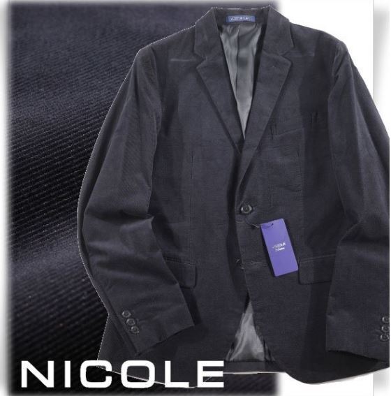 新品 未使用 ニコル セレクション NICOLE selection メンズ コーデュロイ ジャケット ブレザー テーラードジャケット S ブラック