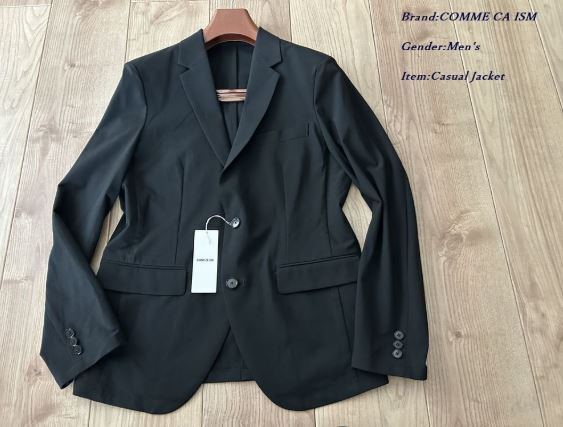 新品 定価1.4万円 COMME CA ISM コムサイズム メンズ 軽量 ストレッチ スーツジャケット テーラードジャケット サンプル Mサイズ 黑