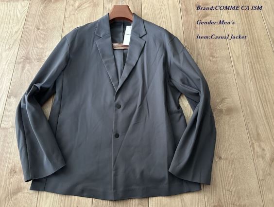 新品 定価1.5万円 COMME CA ISM コムサイズム メンズ ストレッチ ジャージージャケット Mサイズ グレー