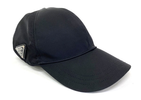 【即決】PRADA プラダ テスート Re-Nylon ベースボールキャップ ブラック Lサイズ 59cm 三角ロゴ 2HC274_2DMI_F0002