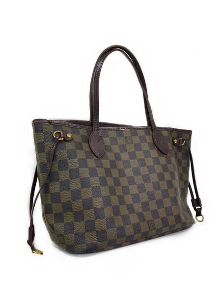 【即決】 Louis Vuitton ネヴァーフルPM N51109 旧型 ダミエ エベヌ トートバッグ キャンバス レザー ルイ・ヴィトン