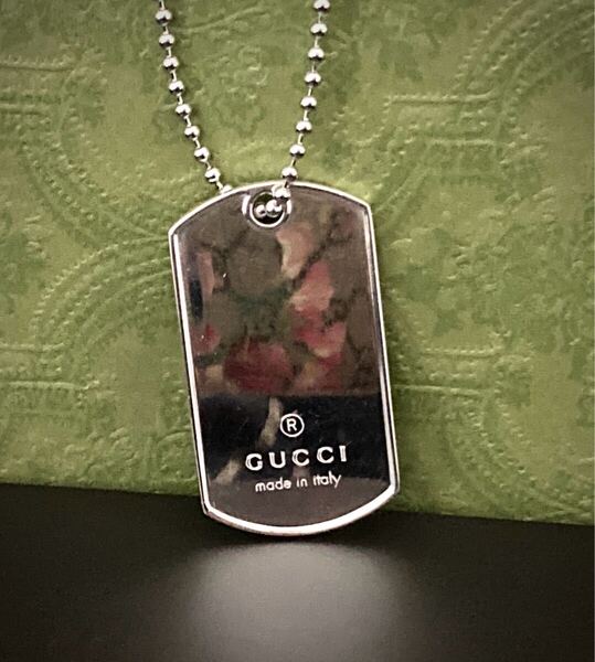 【即決/送料込み】(2)GUCCI/グッチ(2)ドッグタグ/プレート ネックレス/ペンダント(チェーン60cm)