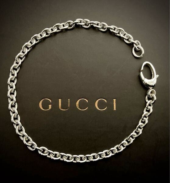 【即決/送料込み】正規品 GUCCI/グッチ チェーンリンク ブレスレット/あずきチェーン Ag925/シルバー925/スターリングシルバー(18.5cm)