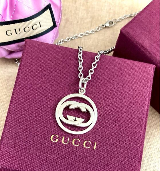 【即決/送料込み】GUCCI/グッチ (大)ドッピアGチャーム/GGロゴ ネックレス ネックレス/ペンダント(チェーン太め/50cm)