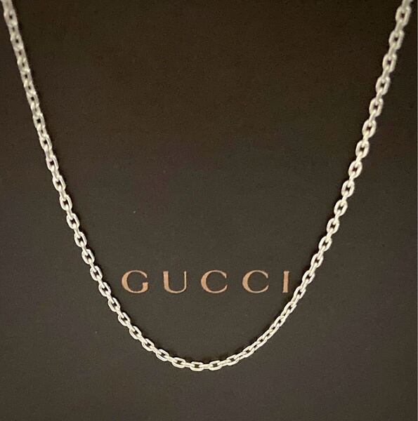 【即決/送料込み】正規品(A)GUCCI/グッチ(A)シンプル チェーンネックレス シルバー925/スターリングシルバー(50cm/刻印なし)