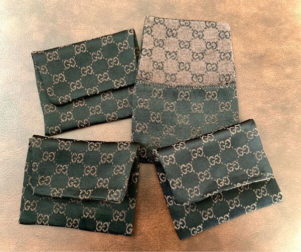 【即決/送料込み】(B)GUCCI/グッチ ジュエリー保存袋/アクセサリー入れ 大4枚セット(リング,ブレスレット,ピアス,ネックレスなどの保存に)