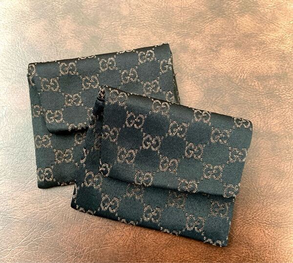 【即決/送料込み】(A)GUCCI/グッチ ジュエリー保存袋/アクセサリー入れ 大2枚セット(リング,ブレスレット,ピアス,ネックレスなどの保存に)