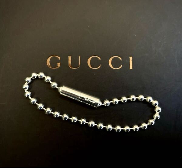 【即決/送料込み】正規品 GUCCI/グッチ ショートボールチェーン シルバー925/スターリングシルバー(12cm)ドッグタグショートチェーン