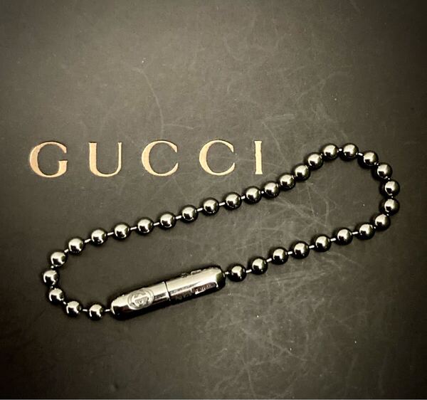 【即決/送料込み】美品/希少/レア GUCCI/グッチ インターロッキングG/ガンメタ/ショートボールチェーン AG925/シルバー925