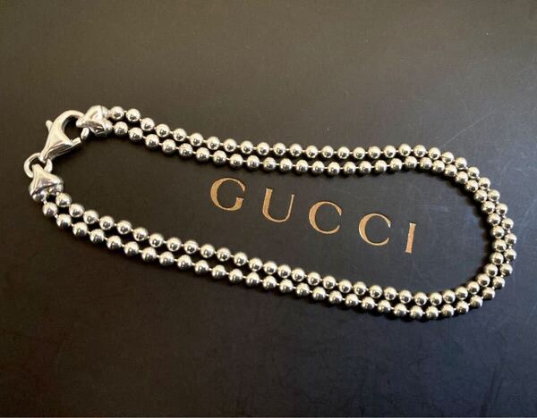 【即決/送料込み】正規品 GUCCI/グッチ ダブルチェーン/Wボールチェーン ブレスレット インターロッキングG シルバー925(17cm)
