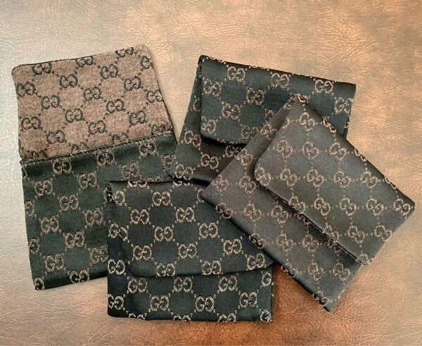 【即決/送料込み】(C)GUCCI/グッチ ジュエリー保存袋/アクセサリー入れ 大4枚セット(リング,ブレスレット,ピアス,ネックレスなどの保存に)
