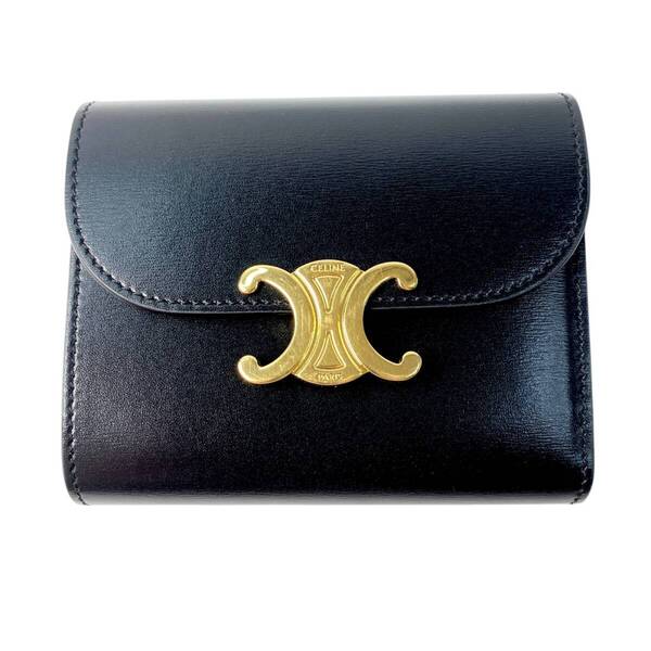 美品 セリーヌ CELINE レディース レザー トリオンフ 三つ折り財布 F DS 1293