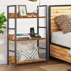 【耐荷重・安定感抜群で、おしゃれな3段オープンシェルフ】 木目調ラック 幅60cm 3段棚 リビングラック MDF 転倒防止キット付属