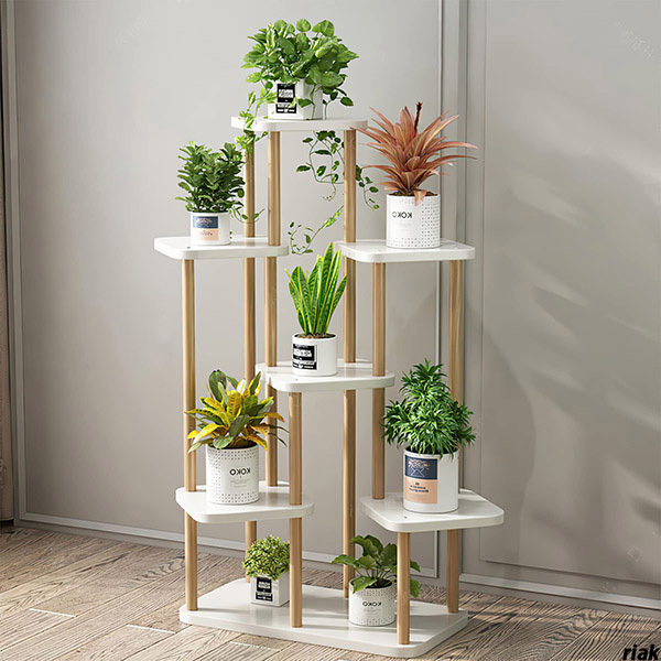 【省スペースで効率的に植物を展示】 おしゃれ 木製フラワースタンド 5段 省スペース設計 インテリア ガーデンラック 園芸用品