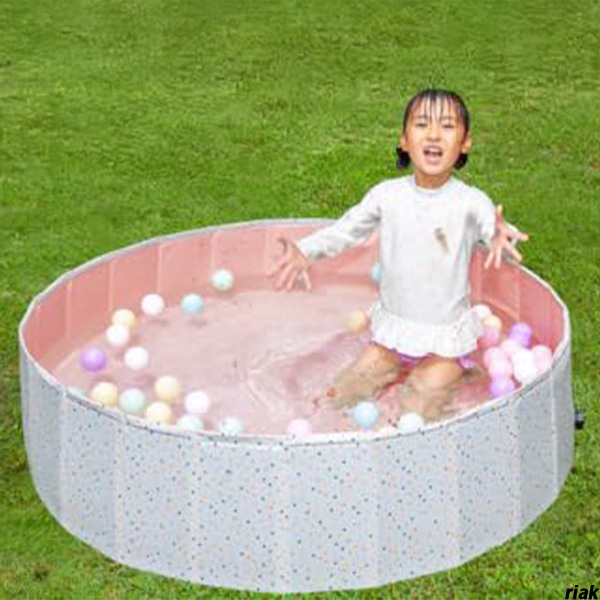 【空気入れ不要 折りたたみプール】 家庭用プール 120×30cm 子供用 ペット用 多用途 ボールプール 屋内・屋外両用 ハート