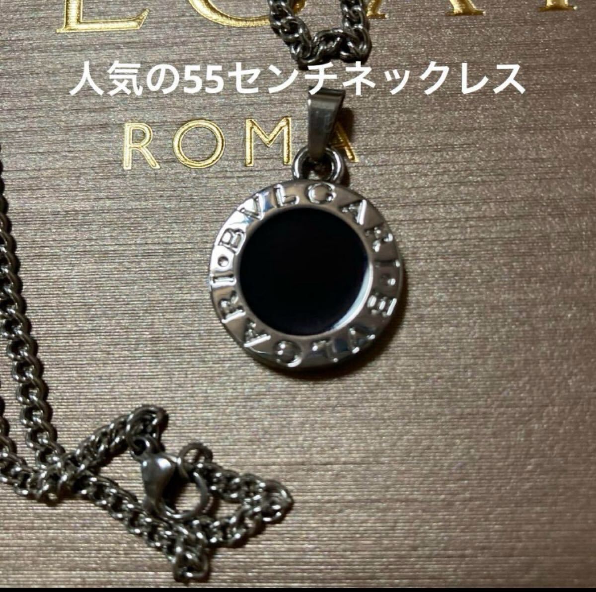 ブルガリ正規品 人気ロゴプレートチャームネックレス新品