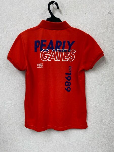 ♪ 送料無料 パーリーゲイツ PEARLY GATES 半袖ポロシャツ レディスサイズ1 赤 美品 ゴルフ