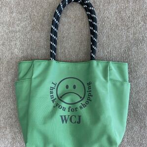 ♪ 送料無料 WCJ リバーシブル ボックス ミニトートバッグ 新品同様 グリーン/ブラック 撥水加工 若槻千夏