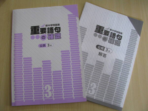 塾教材 中3公民 新中学問題集 重要語句の確認+別冊解答解説 教育開発出版 未使用品 送料無料!