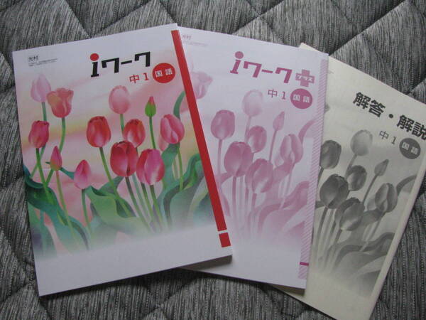 塾教材 中1国語 iワーク 光村図書版+別冊iワークプラス+別冊解答解説 未使用品 育伸社 送料無料!
