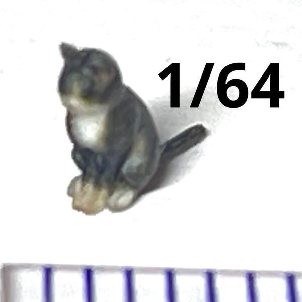 1/64 ネコ 猫 ミニチュア フィギュア ねこ ミニカーに ジオラマ ミニチュアイメージ リアルフィギュア ペットフィギュア 3D
