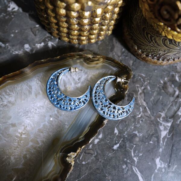 USA VINTAGE CRESENT MOON DESIGN EARRING/アメリカ古着三日月デザインピアス