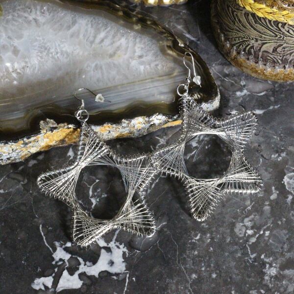 USA VINTAGE STAR METALWORK DESIGN EARRING/アメリカ古着星メタルワークデザインピアス