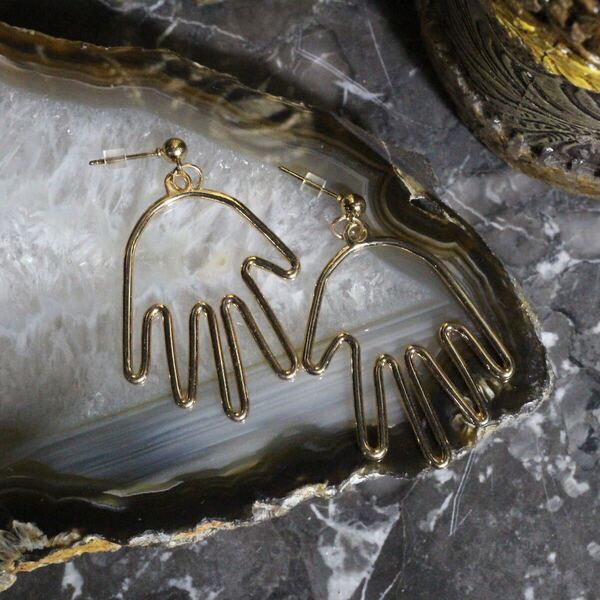 USA VINTAGE HAND DESIGN SWING EARRING/アメリカ古着手デザインぶら下がりピアス