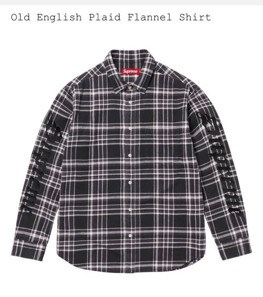 Supreme Old English Plaid Flannel Shirt 黒 Sサイズシュプリーム プレイド フランネルシャツ