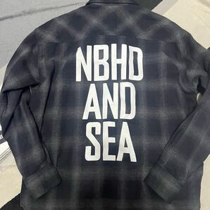 NEIGHBORHOOD × WIND AND SEA オンブレチェックシャツ グレー ネイバーフッド ウィンダンシー