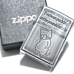 猫 太っちょ 食べ過ぎ シルバー ZIPPO